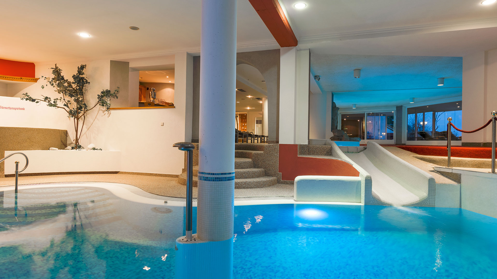 the indoor pool at Hotel Verdinserhof in Schenna