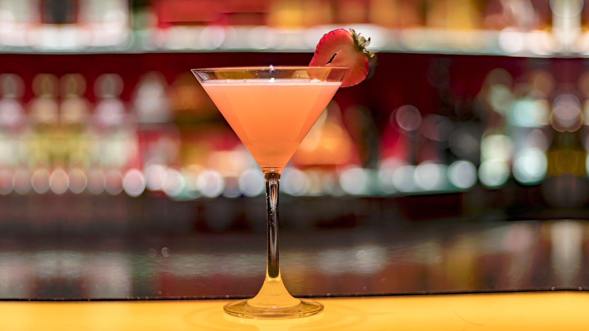 a reddish drink served in a martini cup at Verdinserhof